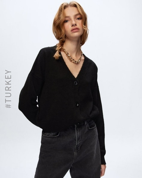 Buy Black Sweaters Cardigans for Women by LTB Online Ajio