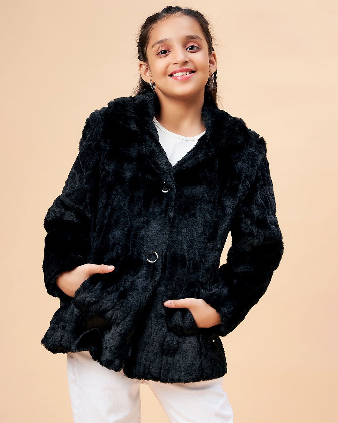 Buy Girls Black Solid Jacket Online in India - Monte Carlo