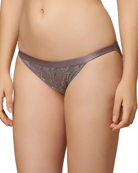 Lace Low-Rise Tanga Briefs