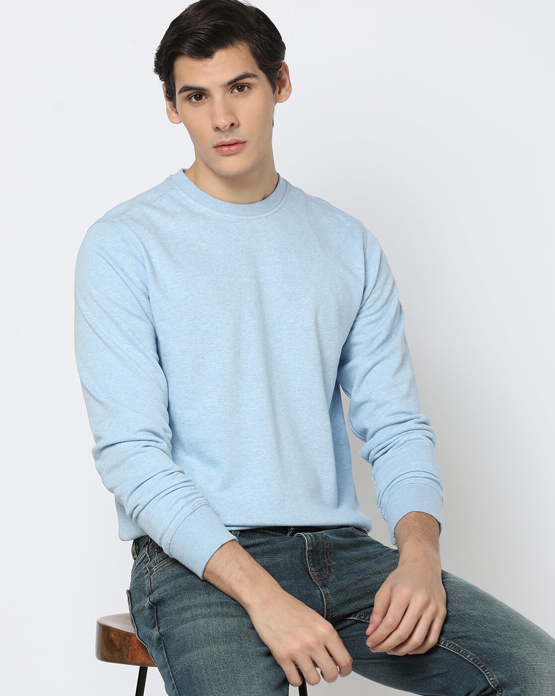 Light blue crew neck on sale sweater