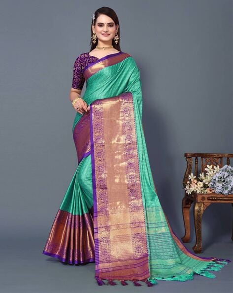 Redolent Peacock Border, Woven, Applique Cotton Silk Saree Hot New Release  Half Sarees Offer Saree Under 300 Combo Art Silk 2023 Mirror Work Marriage  Wear Bollywood Bhagalpuri Wedding Saree (Blue) : Amazon.in: