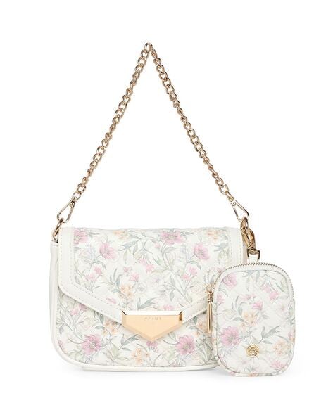 Floral Print Crossbody Bag with Pouch