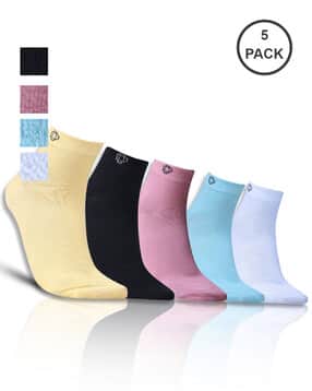 dollar Women Pack of 5 Knitted Ankle-Length Socks-picture-48