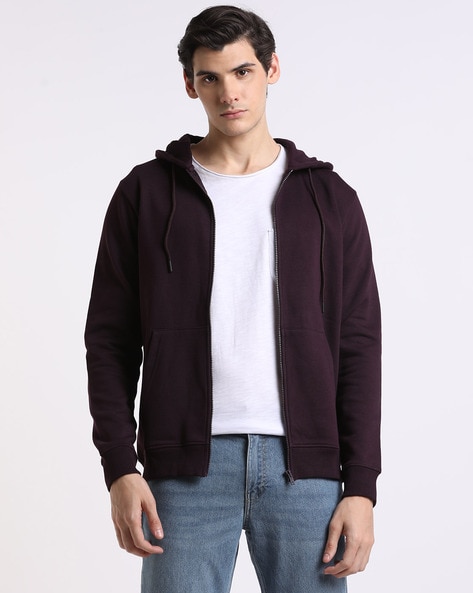 Plum zip cheap up hoodie