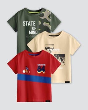 codez Pack of 3 Printed Round-Neck T-Shirts-picture-34