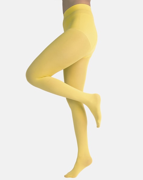 Buy Yellow Footless Tights for Women Ankle Length Pantyhose Plus Size  Available Online in India 