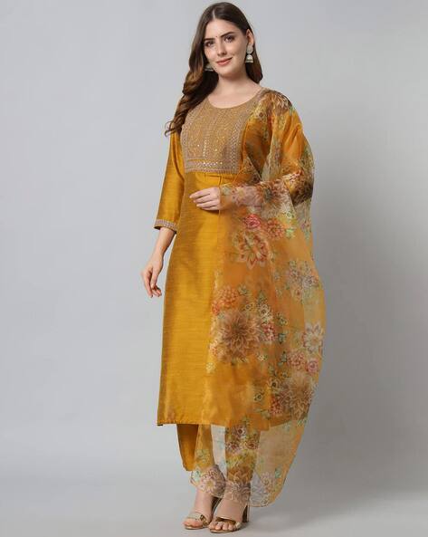 VREDEVOGEL Embellished Straight Kurta Set