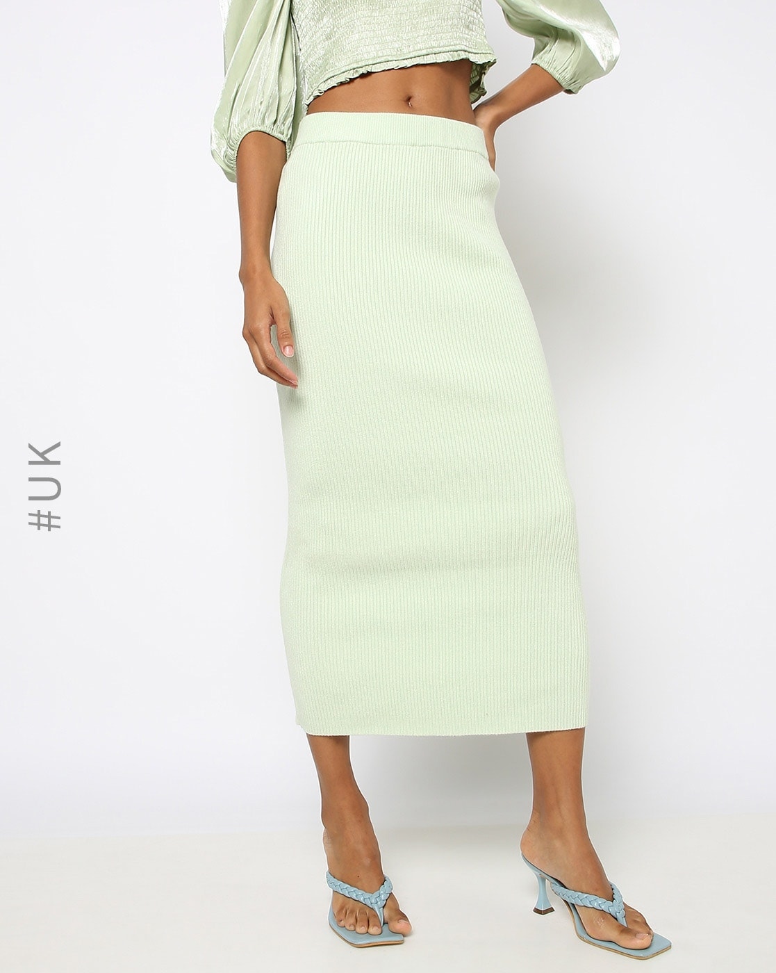 Mint green outlet pencil skirt