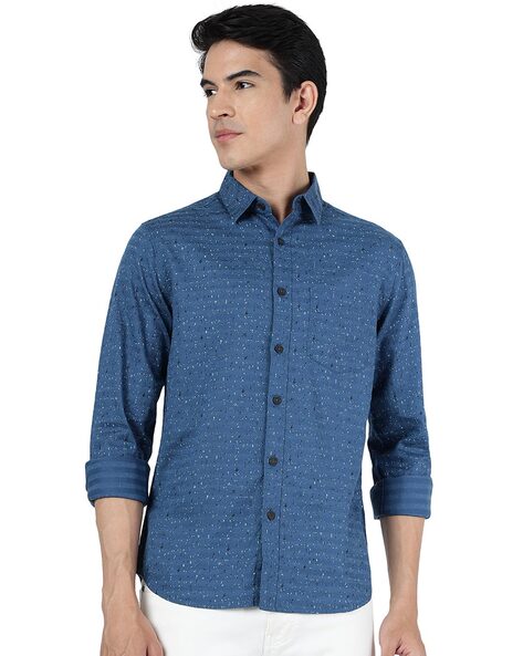 Greenfibre Micro Print Slim Fit Shirt