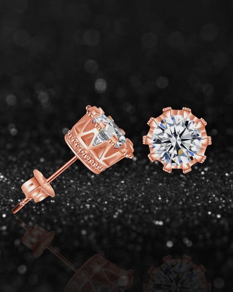 American diamond deals rose gold earrings