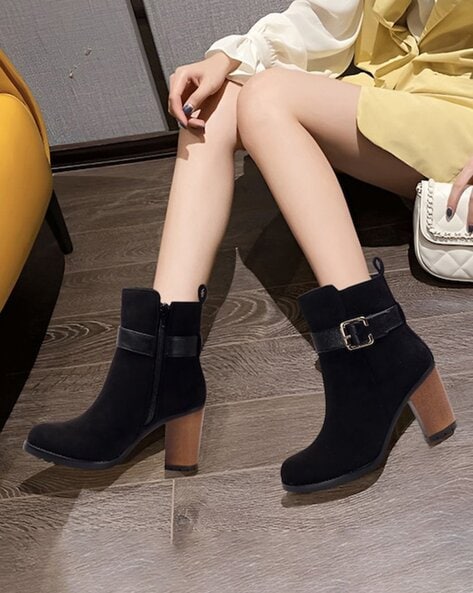Dropship Women Side Zipper Boots Fashion Suede Low Heel Shoes Women Short  Boots Square Heels Casual Ankle Boots Plus Size 43 Botas Mujer to Sell  Online at a Lower Price | Doba