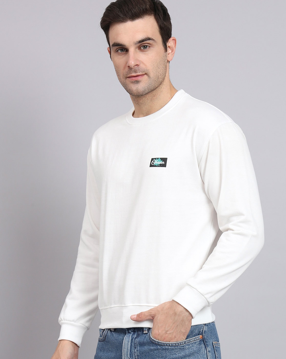 Buy White Sweatshirt & Hoodies for Men by OBAAN Online | Ajio.com