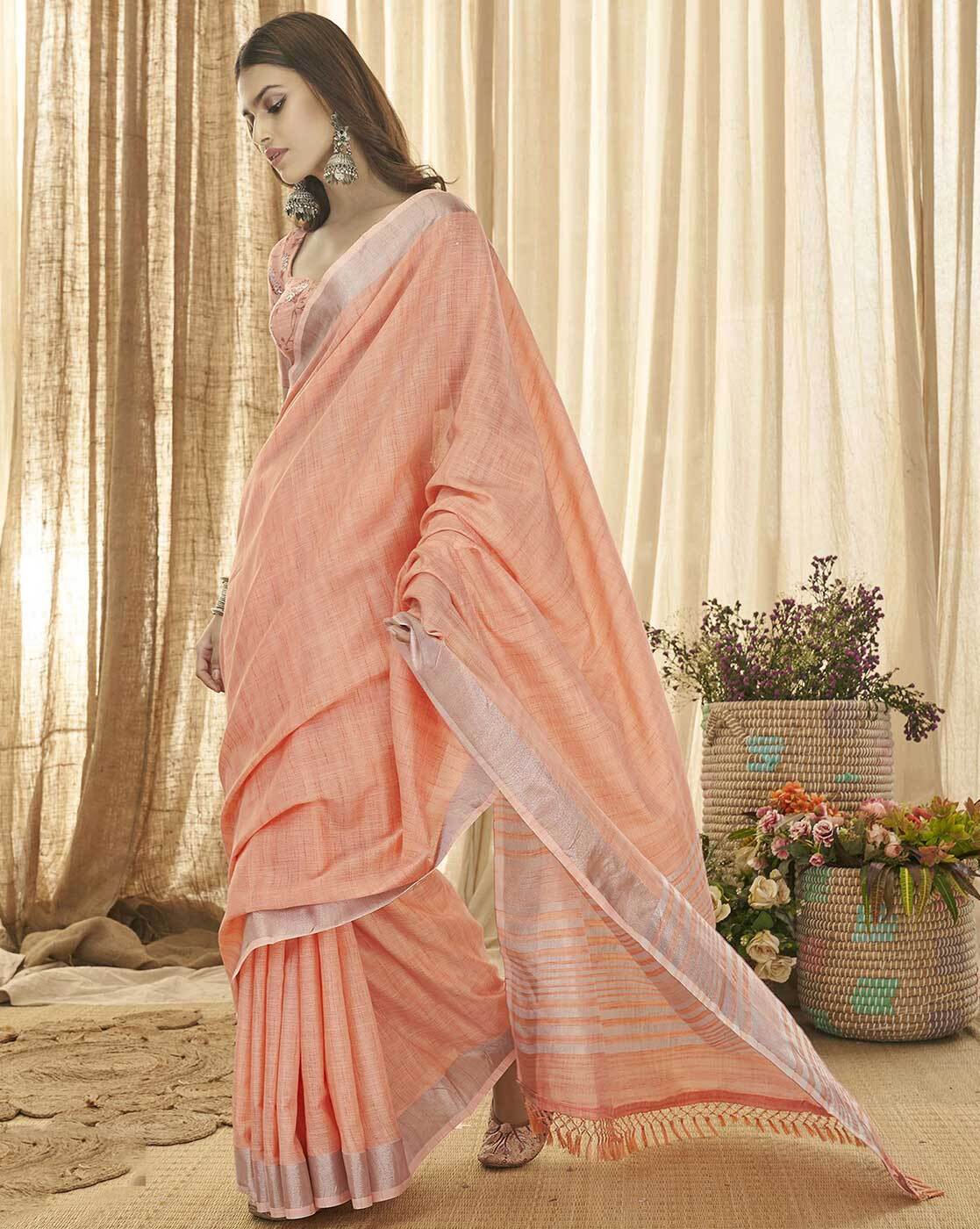 Buy Orange Sarees for Women by SATRANI Online