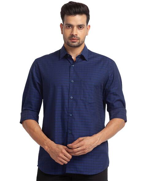Colorplus Checked Spread-Collar Shirt