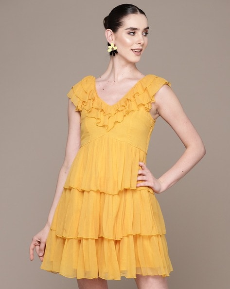 Yellow Short Prom Dresses, Yellow Puffy Homecoming Dresses – shopluu