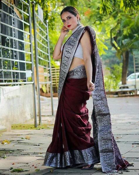 Grey georgette saree with blouse 2309