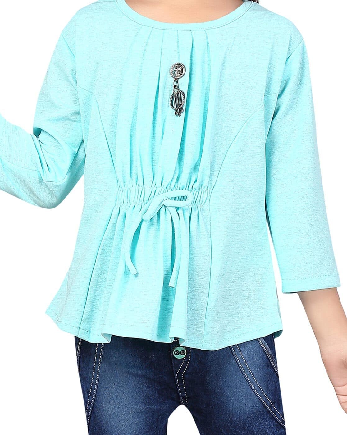 Round-Neck Top Jeans Set