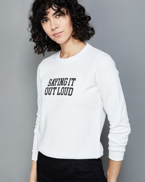 Buy White Sweatshirt & Hoodies for Women by Ginger by lifestyle Online