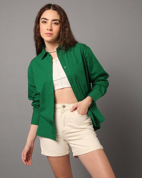 Buy green Shirts for Women by Fyre Rose Online