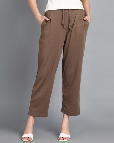 Marlowe Linen Trousers Brown | Pretty Lavish | SilkFred US
