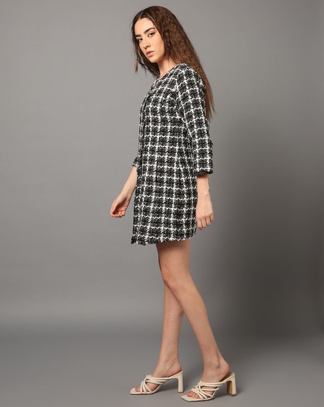 Checkered blazer hot sale dress