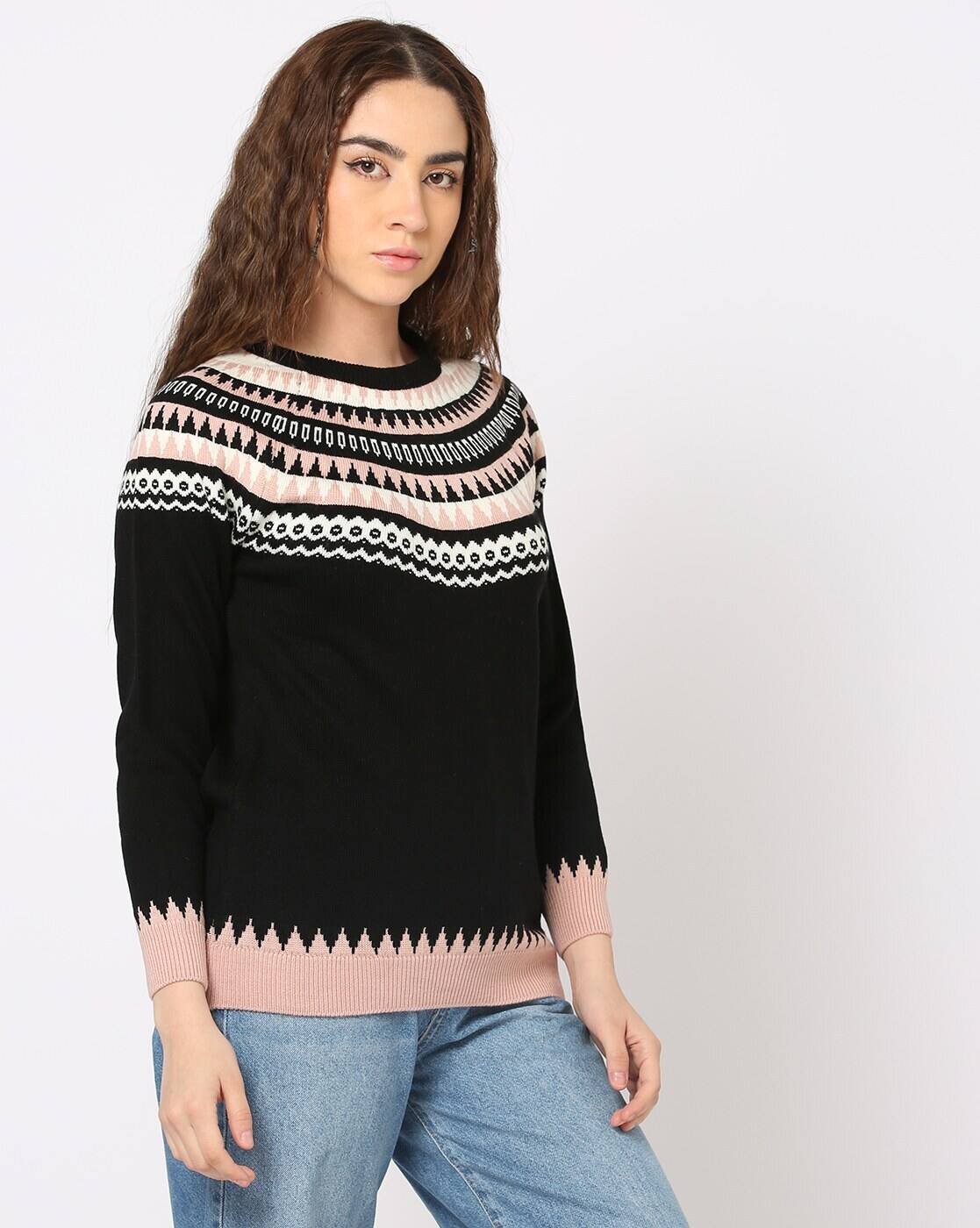 新品　WOMEN’S WR STRIPE CREW NECK KNIT S Buy Multi Bright Stripe Crew Neck Long Sleeve Pattern