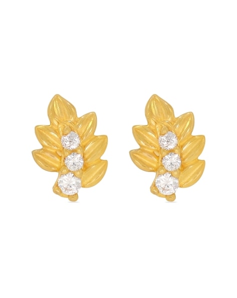 Gold earrings with english lock