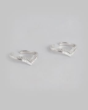 zavya Sterling Silver Stone-Studded Toe Rings-picture-25