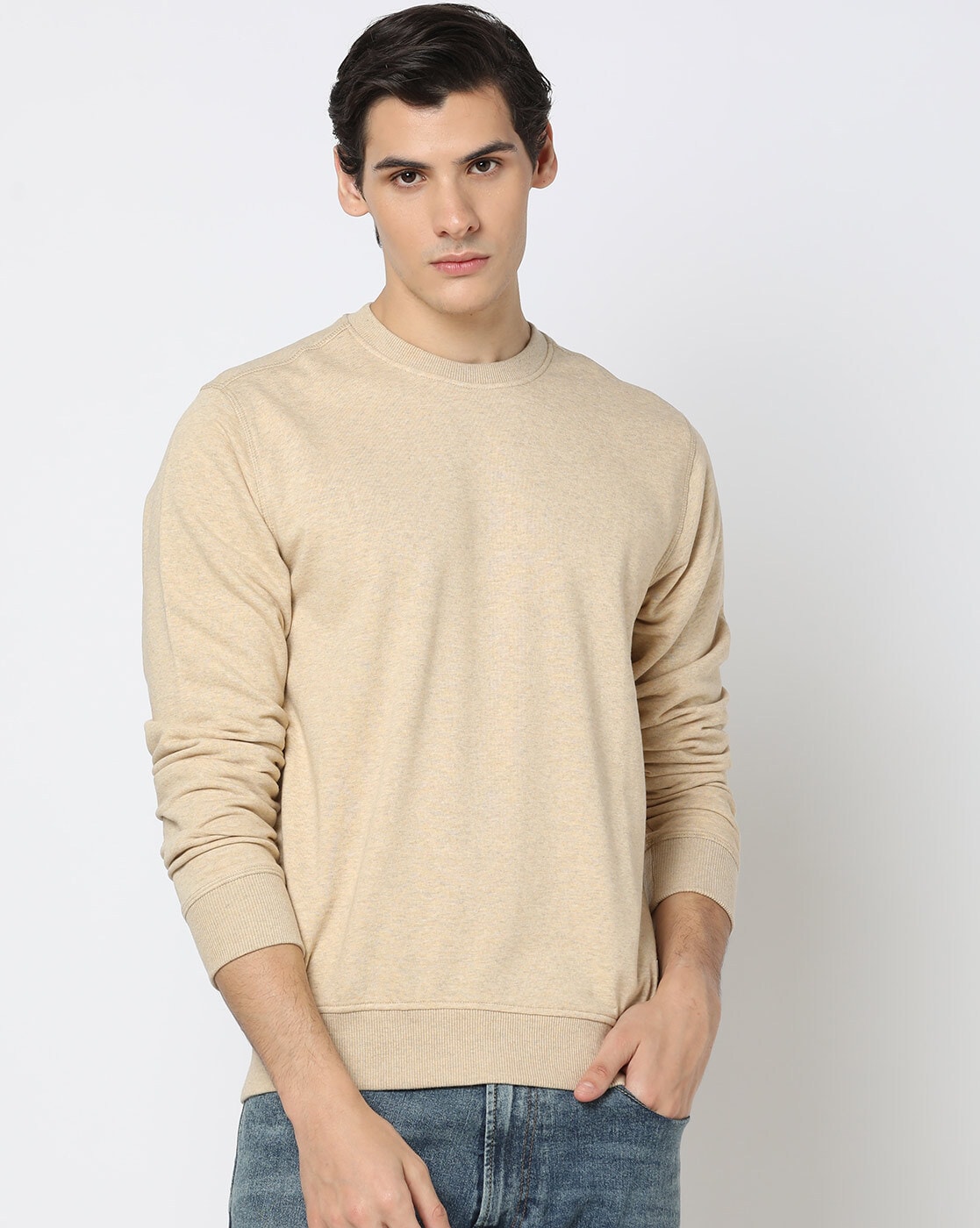 Beige sweat shirt sale