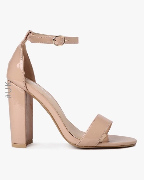 Glamorous Rose Gold Square Toe Block Heels - Glamorous