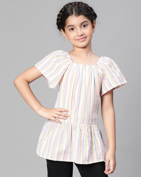 Oxolloxo Striped Square-Neck Top