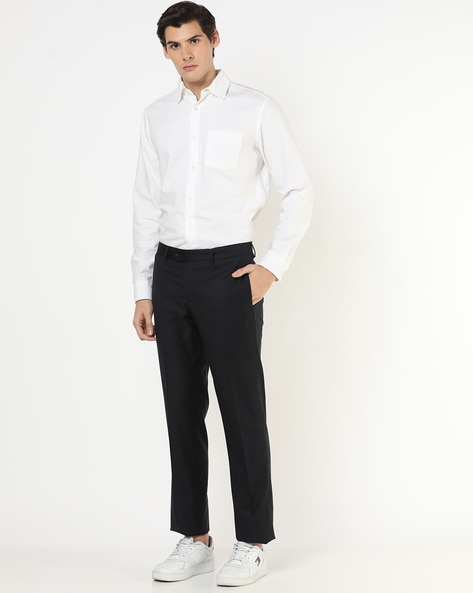 Kin Wool Blend Slim Fit Suit Trousers, Black at John Lewis & Partners