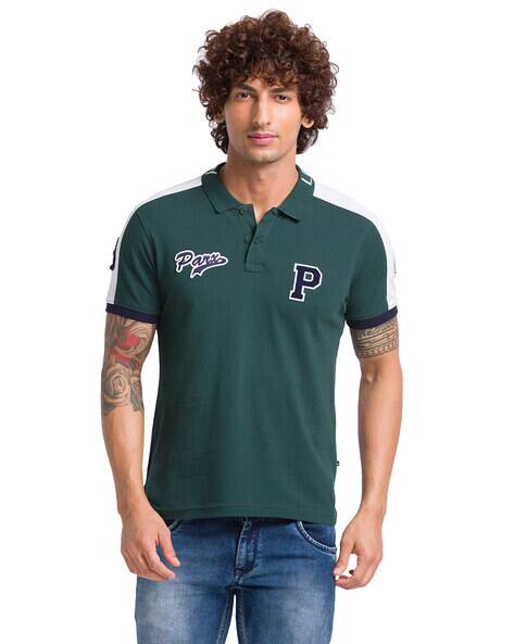PARX Typographic Print Polo T-Shirt