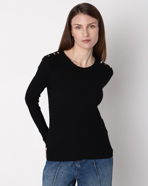 Vero Moda Ribbed Round-Neck Pullover