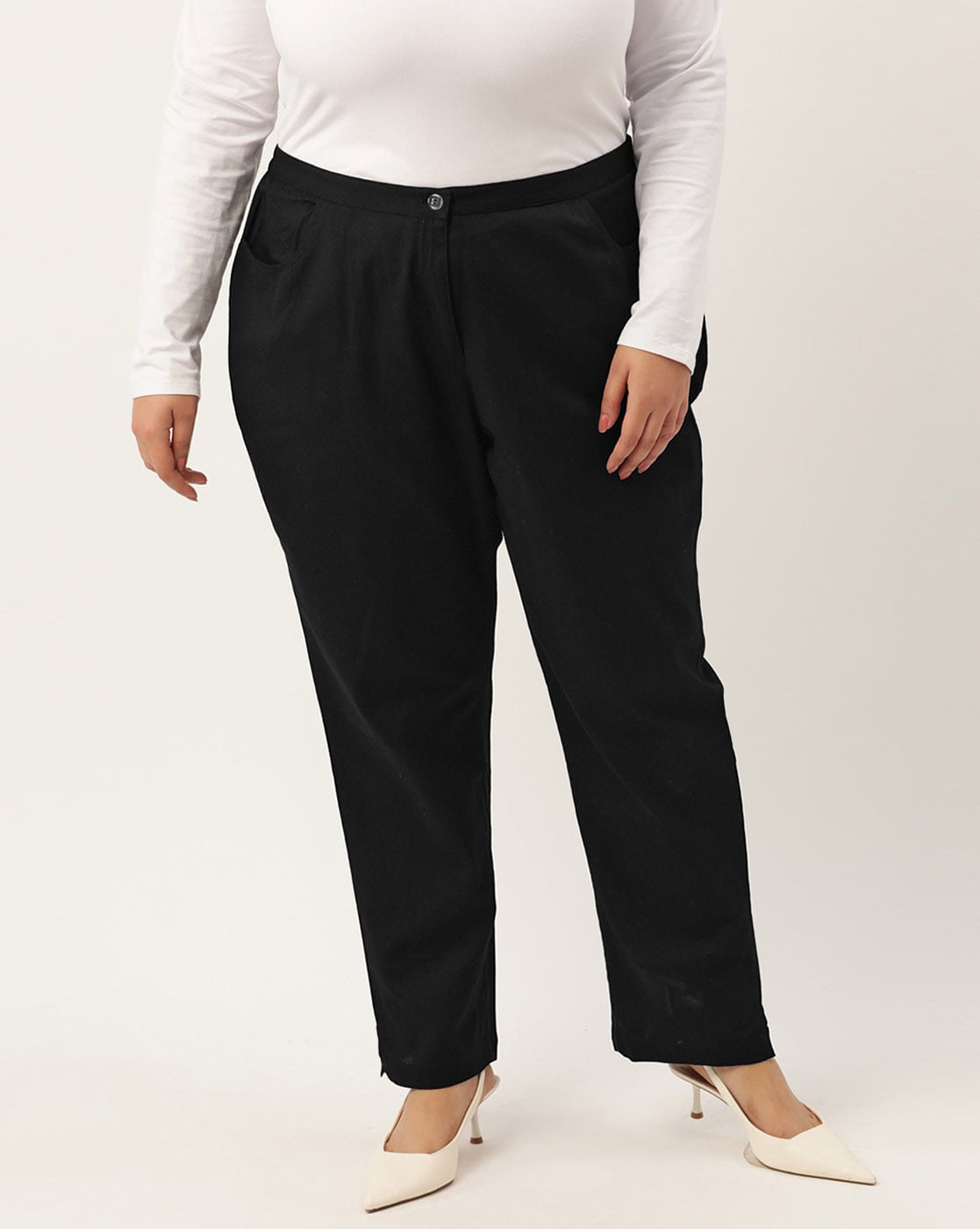 EVANS Plus Size Black Wide Leg Trouser | Evans