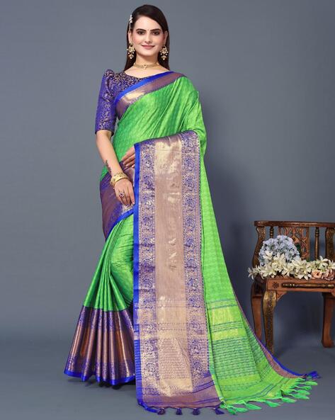 Navy Blue & Dark Green Jacquard Silk Saree With Jacquard Woven Work Wedding  Saree Party Wear Saree Indian Saree With Blouse Piece - Etsy