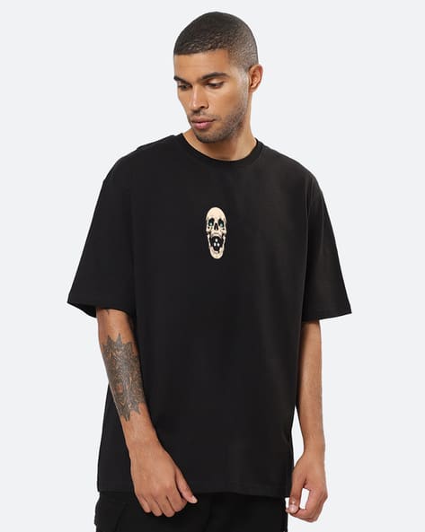 SKULL OVER PRINT RELAXED FIT TEE