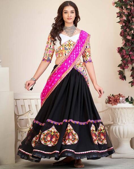 Charming Black Colour Tapeta Silk Navratri Special Lehanga Choli Ready  Embrodered With Sequins Work Lehenga Choli for Women - Etsy