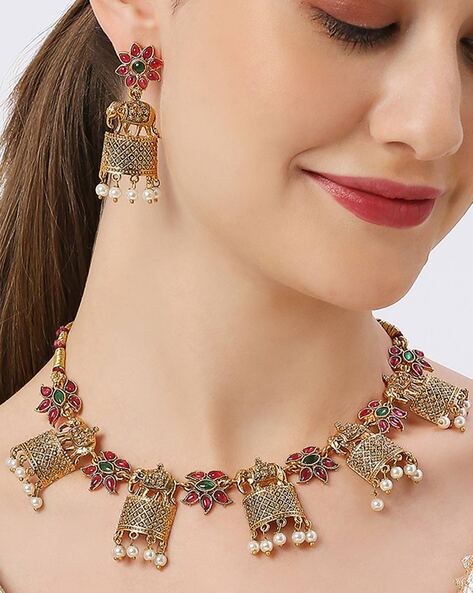 Kempu necklace sets on sale online