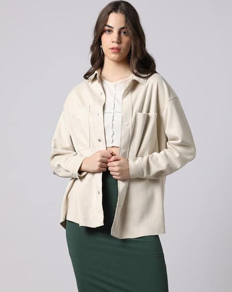 Buy Cream Shirts for Women by Outryt by AZORTE Online