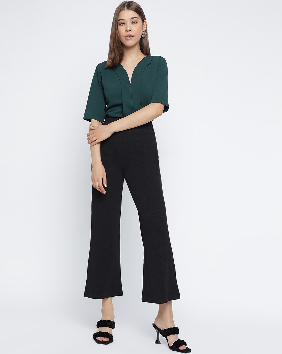 Bootcut Trousers with Flat Front