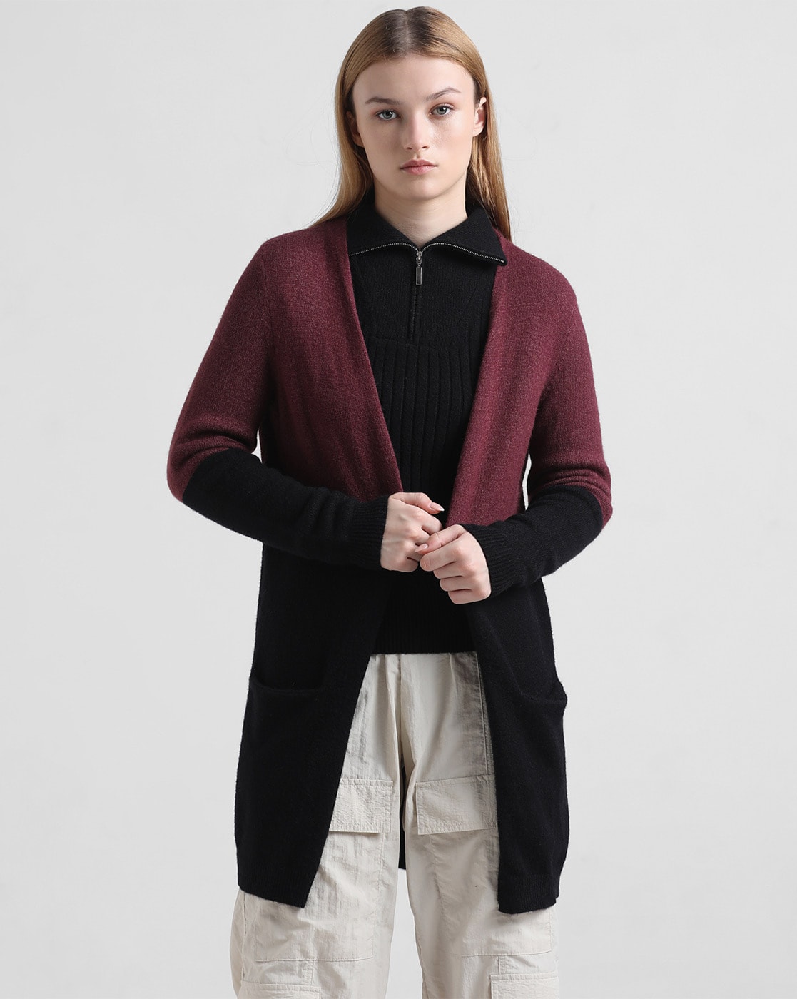 Wine colour outlet cardigan