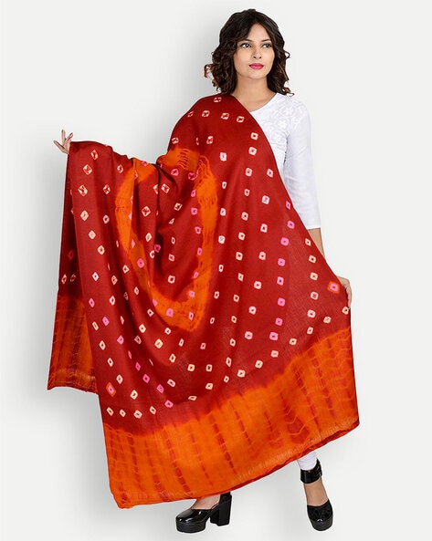 Tie & Dye Shawl with Folded Hem Price in India