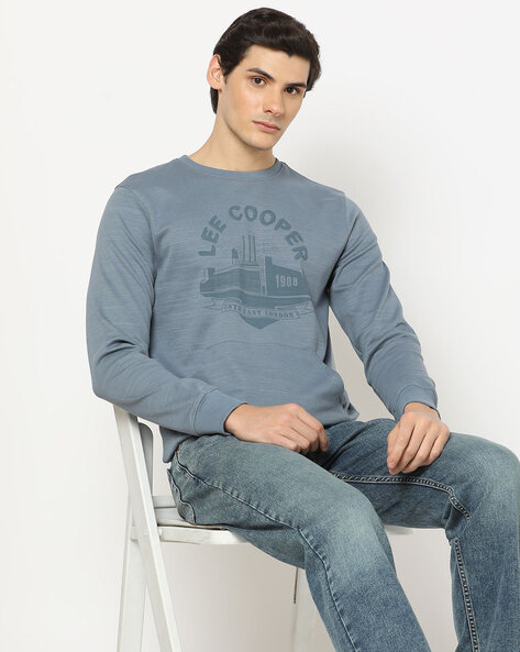 Brand Print Regular Fit Crew-Neck Sweatshirt