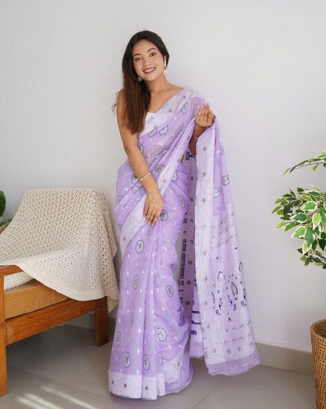 Lavender Sarees - Buy Lavender Sarees online in India