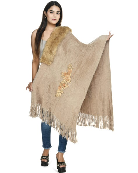 Embellished Shawl with Tassels Price in India