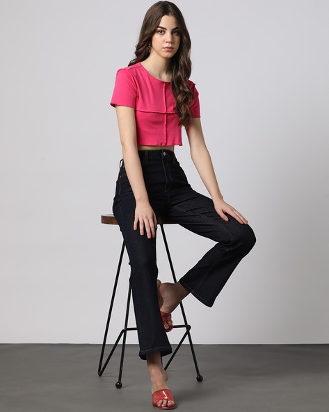 Buy Navy Blue Trousers & Pants for Women by Outryt Online