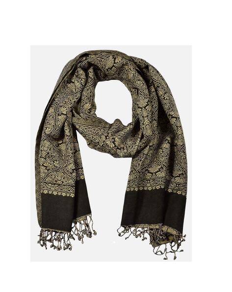 Floral Woven Stole with Fringed Hem Price in India