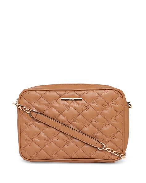 Beige quilted crossbody bag hot sale