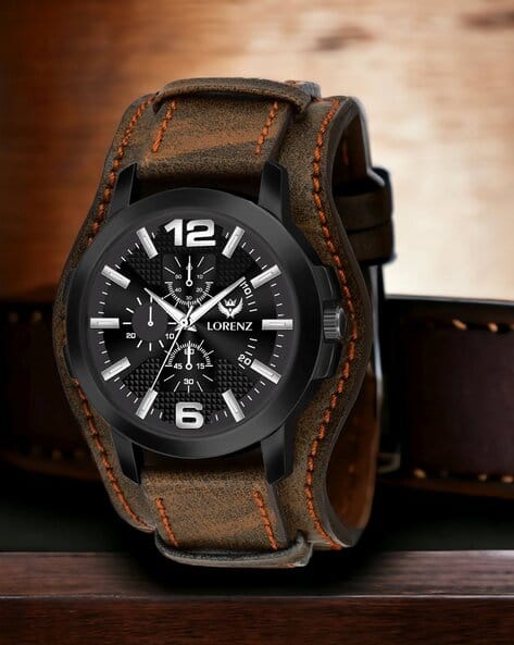 LORENZ MK-4027R Analogue Watch with Leather Strap